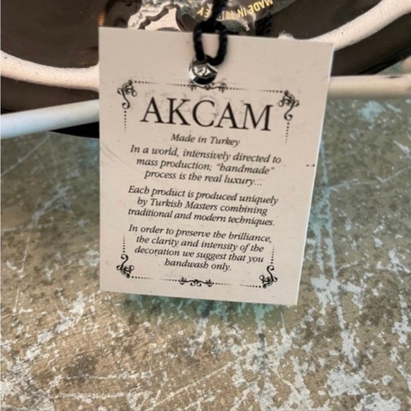 AKCAM TURKISH HALLOWEEN HAND MADE BLACK RED SHINY SKELETON PLATES NEW - Picture 7 of 7